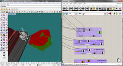 Grasshopper interface and resulting geometry.
